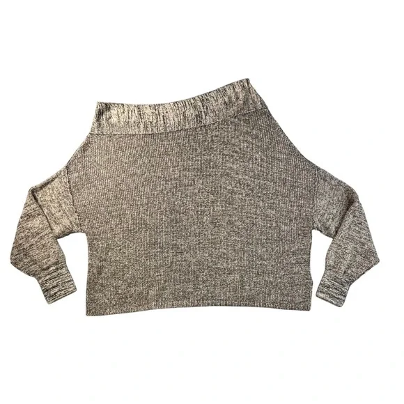Free People Alana Off The Shoulder Knit Sweater Gray Casual Relaxed Womens M - Picture 2 of 11